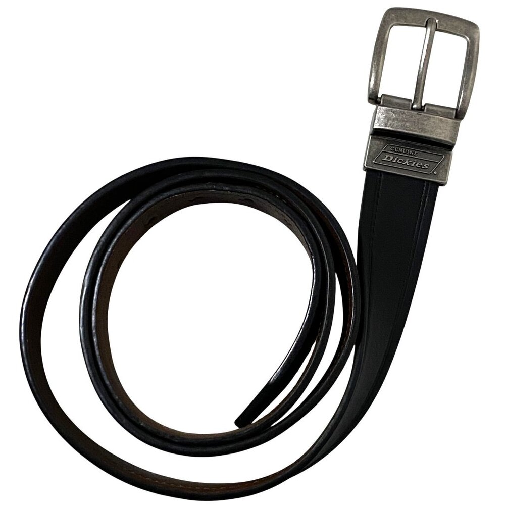 Dickies PU Coated Mens Leather Belt 46 - 48 Reversible Black Brown Career Casual